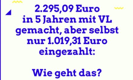 2.295,09 Euro in 5 Jahren mit VL gemacht, aber selbst nur 1.019,31 Euro eingezahlt: Wie geht das?